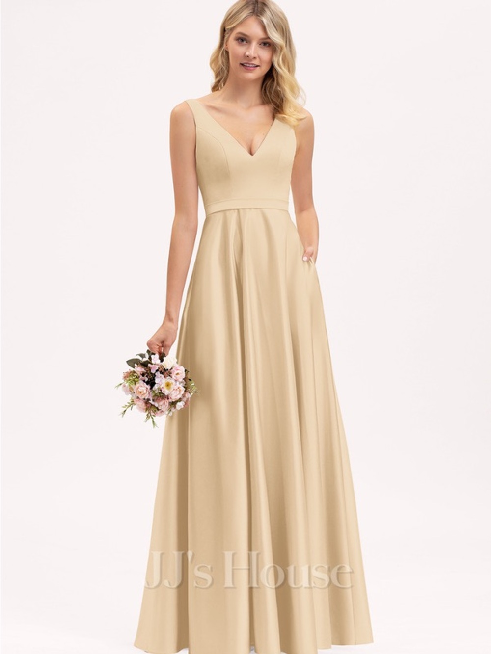 JJs House Leoda Champagne A-Line Maxi Dress